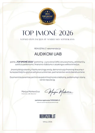 Rekvizitai.lt — TOP įmonė 2026, verslo reputacijos ir stabilumo sertifikatas